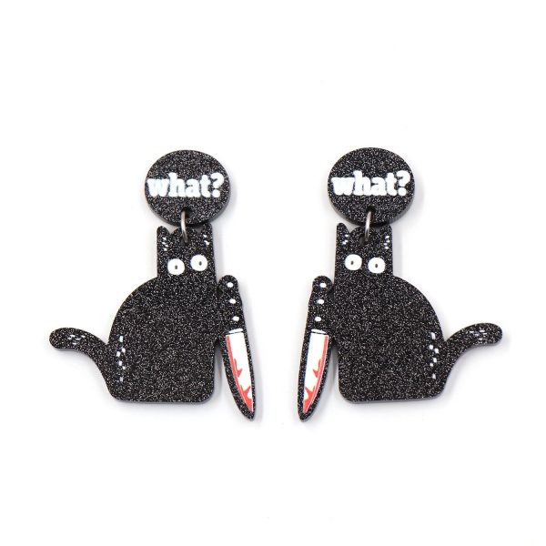 Wholesale 5pairs pack Black Cat Halloween Acrylic Earrings Cheap