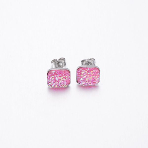 Wholesale personalized sweet multi-standard square baby s breath rhinestone earrings Online now