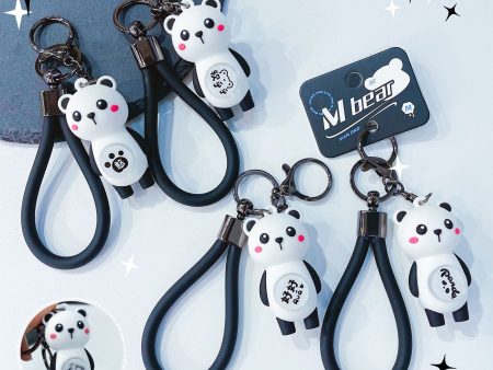 Wholesale 12PCS Panda Bead Silicone Keychain Online