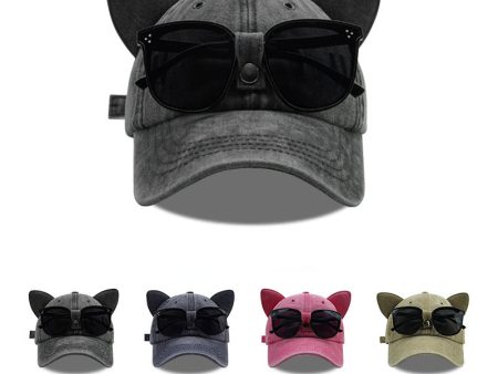 Wholesale Cotton Cat s Ears (Steamed Cat-ear Shaped Bread) Sunglasses Baseball Cap Online now