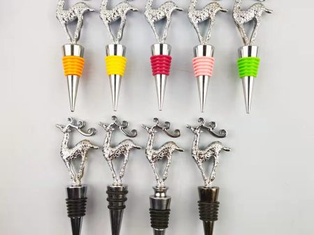 Wholesale DIY Silver Deer Zinc Alloy Red Wine Stopper Cream Knife Champagne Stopper Online