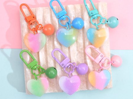 Wholesale 10PCS Gradient Cute Pendant Candy Color Metal Keychain on Sale