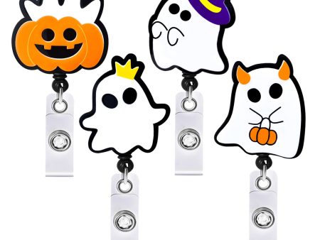 Wholesale Acrylic Halloween Cartoon Cute Kids Retractable Rotating Easy Pull Keychain For Sale