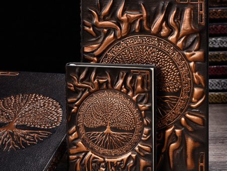 Wholesale Vintage Relief Tree of Life PU A5 A6 Notebook Handbook Online Hot Sale