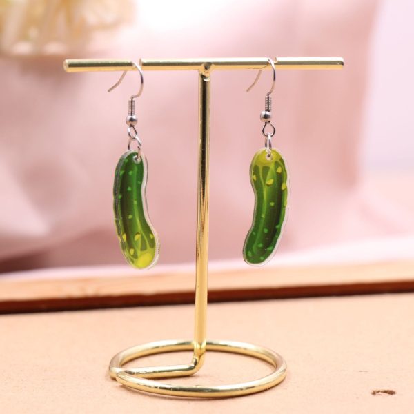 Wholesale Acrylic Cute Vegetable Cucumber Pickled Cucumber Earrings Cheap