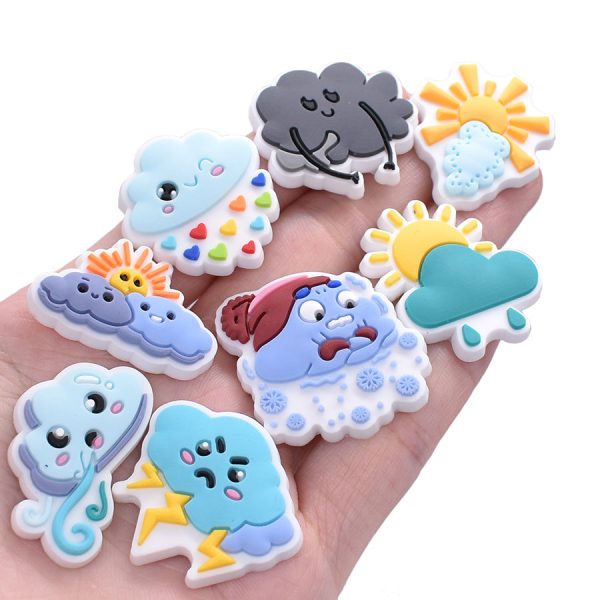 Wholesale Weather Cartoon PVC Soft Glue Patch Mobile Phone Case Decoration Accessories For Cheap