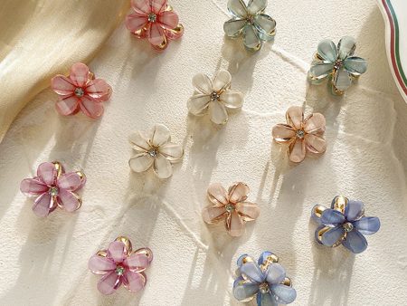 Wholesale children s crystal flower small grab clip headdress edge clip little girl princess hair clip Supply