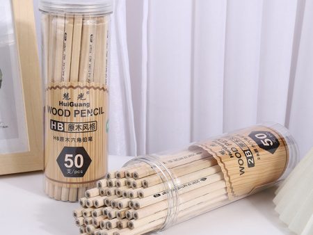 Wholesale 10pcs a Box of Wood Color Hexagonal HB Wooden Pencils For Discount