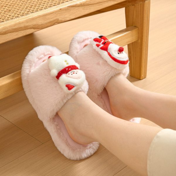 Wholesale 20pcs Santa Open Cotton Plush Thermal Slippers Online