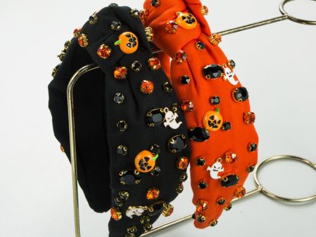 Wholesale 2023 Halloween Fabric Art Ghost Pumpkin Ghost Face Decorative Headband Fashion