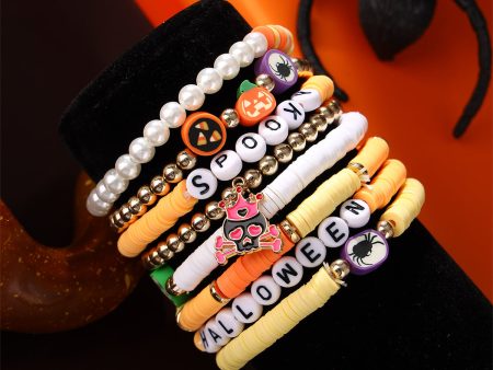 Wholesale 50PCS New Halloween Set Polymer Clay Beaded Bracelet For Discount