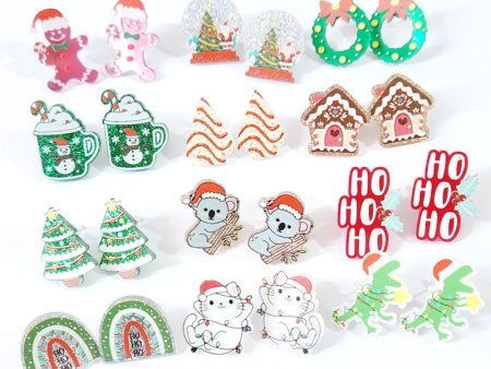 Wholesale Christmas Acrylic Stud Earrings Discount