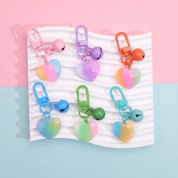 Wholesale 10PCS Gradient Cute Pendant Candy Color Metal Keychain on Sale