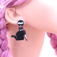 Wholesale 5pairs pack Black Cat Halloween Acrylic Earrings Cheap