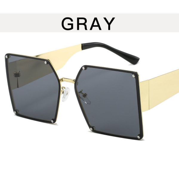 Wholesale Metal Large Square Frame Rivet PC Sunglasses Online now