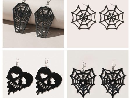 Wholesale 2pairs pack Halloween Spider Web Punk Style Acrylic Earrings Online