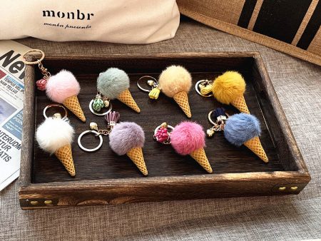 Wholesale 50PCS Ice Cream Cartoon Plush Key Chain Pendant Sale