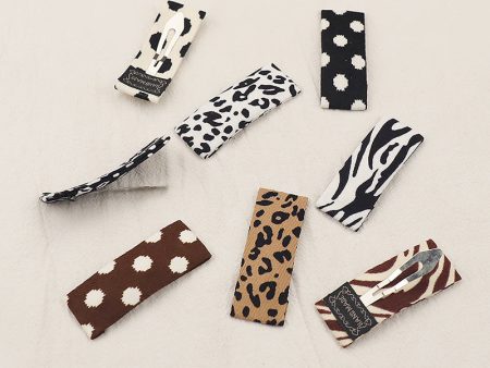 Wholesale Leopard Print Simple and Versatile Bangs Fabric Hair Clips For Discount