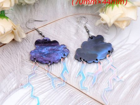 Wholesale 5pairs pack Cloud Lightning Cute Girl Acrylic Earrings For Cheap