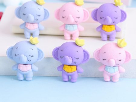 Wholesale New Cute Candy Color Elephant Shape TPR Eraser Online Sale