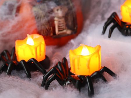 Wholesale Halloween LED Electronic Candle Plastic Light Luminous Spider Ornament Discount