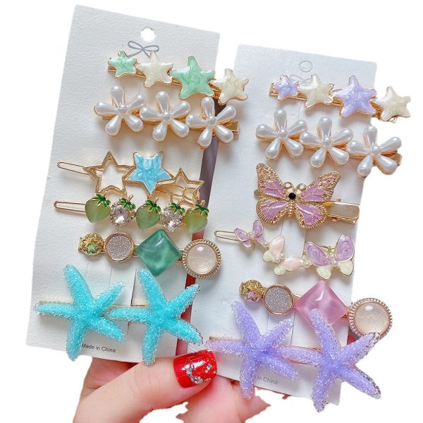 Wholesale 8-piece Pearl Set Combination Metal Hair Clips Discount