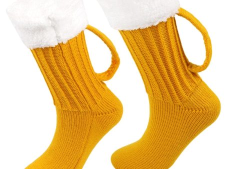 Wholesale Beer Socks Thick Woolen Socks Autumn and Winter Knitted Warm Mid-calf Socks Hot on Sale