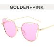 Wholesale Cat Eye Metal Hollow PC Sunglasses Cheap