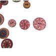 Wholesale retro disc wood buttons painted printed two-eye wooden buttons DIY handicrafts For Cheap