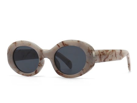 Wholesale Marble Pattern Oval Narrow Pc Small Sunglasses Online now