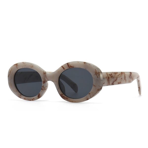 Wholesale Marble Pattern Oval Narrow Pc Small Sunglasses Online now