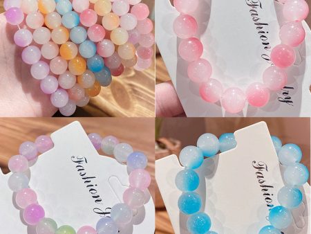 Wholesale Gradient Student Send Girlfriend Glazed Glass Bracelet Discount