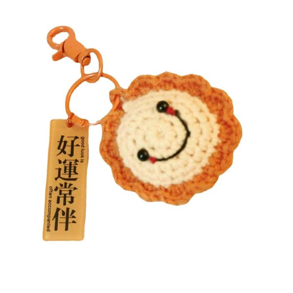 Wholesale 2pcs Knitted Persimmon Peanuts Plush Keychain Supply