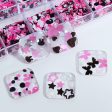 Wholesale Black and Pink Rabbit Love Circle Nail Stickers Pet Sequins Supply