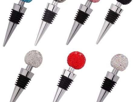 Wholesale Diamond Inlaid Zinc Alloy Wine Bottle Stoppers Fashion