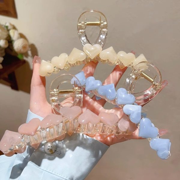 Wholesale Jelly Color Love New Summer Acrylic Hair Clips Online Hot Sale