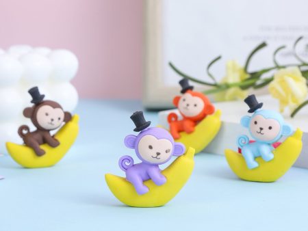 Wholesale Cute Monkey Banana Animal TPR Eraser Supply