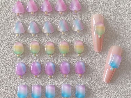 Wholesale 10PCS Pack Gradient Ice Cream Resin Nail Stickers Online