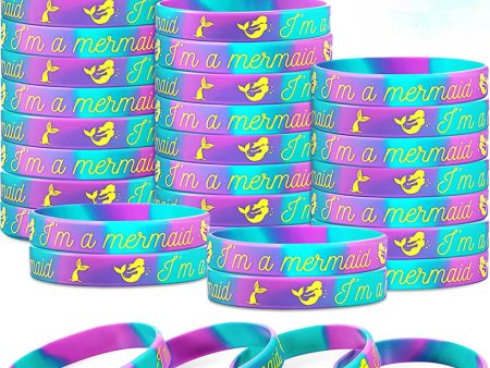 Wholesale 100pcs Mermaid Unicorn Western Denim Silicone Bracelet Sale