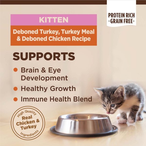 20% OFF FREE CANNED FOOD w 5lb : Wellness CORE Kitten Deboned Turkey, Turkey Meal & Deboned Chicken Grain-Free Dry Cat Food Hot on Sale