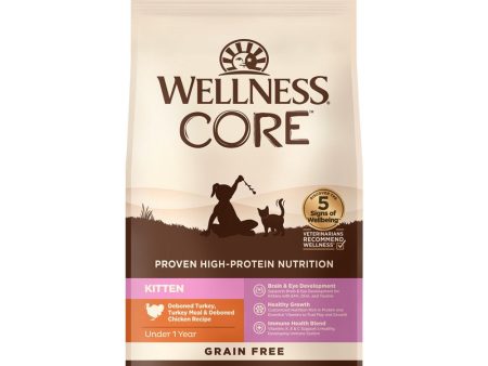 20% OFF FREE CANNED FOOD w 5lb : Wellness CORE Kitten Deboned Turkey, Turkey Meal & Deboned Chicken Grain-Free Dry Cat Food Hot on Sale