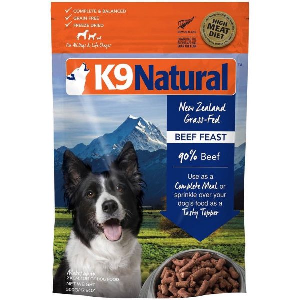 20% OFF: K9 Natural Beef Feast Grain-Free Freeze-Dried Raw Dog Food Sale